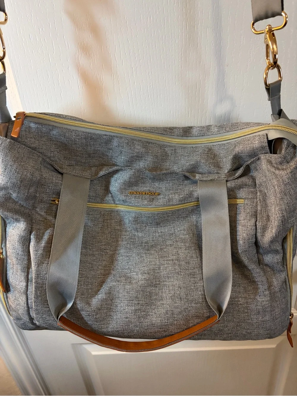 Gray Men's Crossbody Weekender Bag